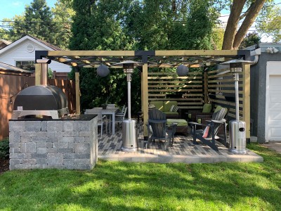 Broadmore Plank Paver by Rochester Concrete Products Pizza Oven Kitchen and Pergola by Toja Grid 