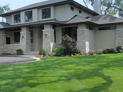 Solar Front Entrance-in-Full-Bloom Landscaping Project