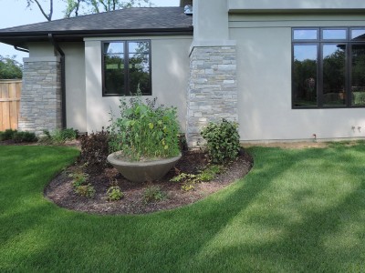 Solar-Shrub-Bed-with-Planter Landscaping Project
