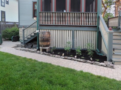 Oak-Park-Whiskey-Rain-Barrel-and-Garden Landscaping Project