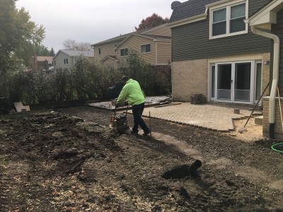 Before grading and prep for paver patio 
