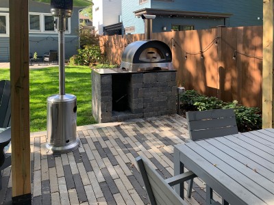 Broadmore Plank Paver by Rochester Concrete Products Pizza Oven Kitchen and Pergola by Toja Grid 