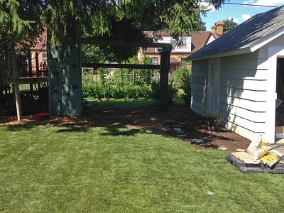 Re grading and New Sod   Paver Patio and Stoop in Arlington Heights Sod