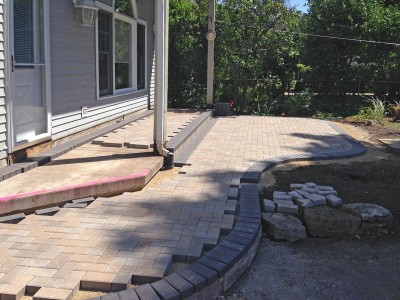 Unilock Holandstone   Paver Patio and Stoop in Arlington Heights Unilock Hollandstone Paver Patio Stoop