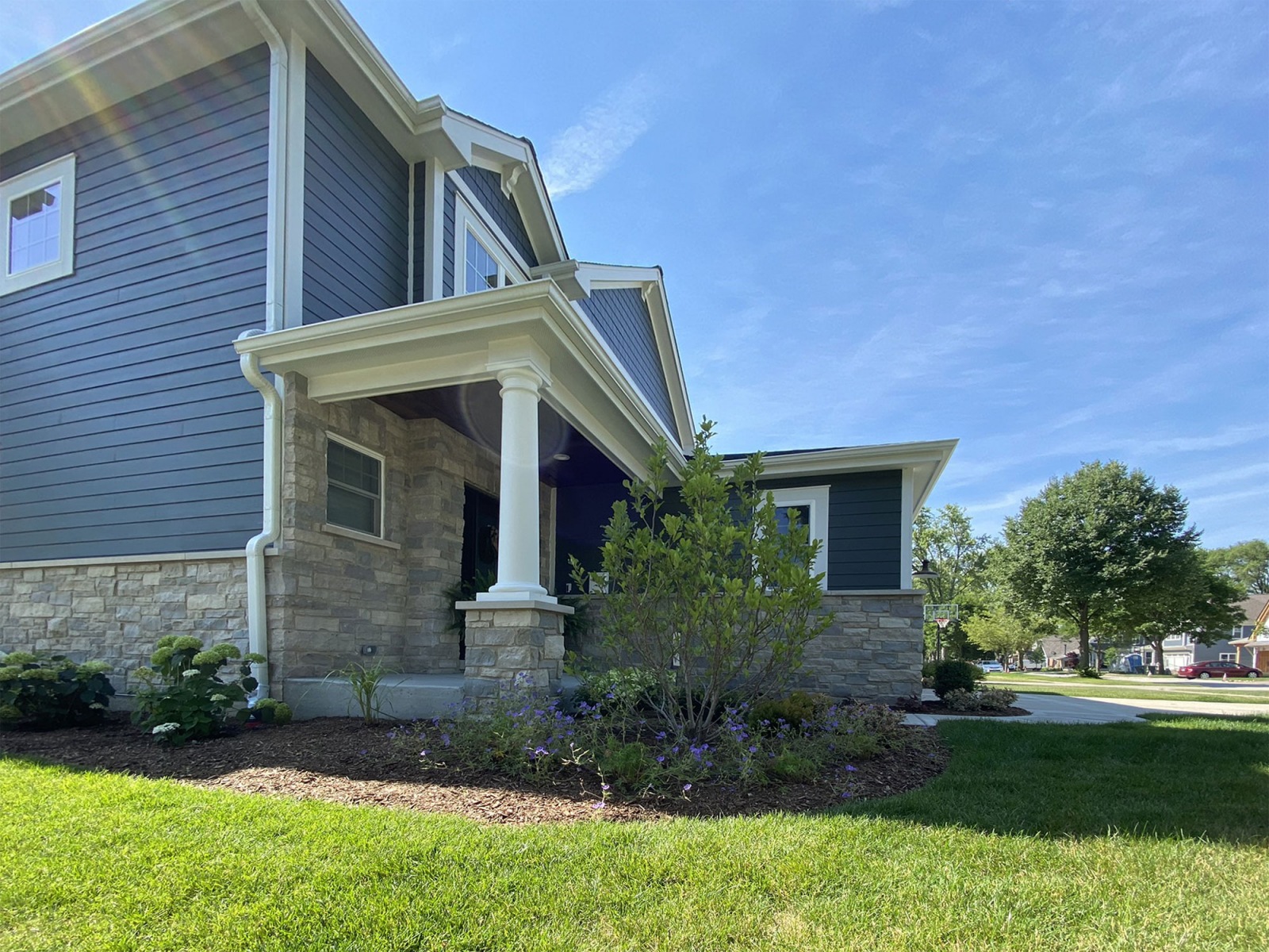 New planting beds with mulch 
