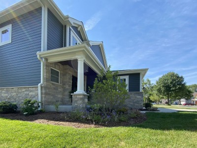 New planting beds with mulch 