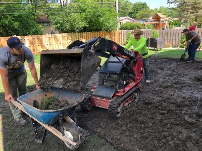 Playing with toys Hardscaping Landscaping 